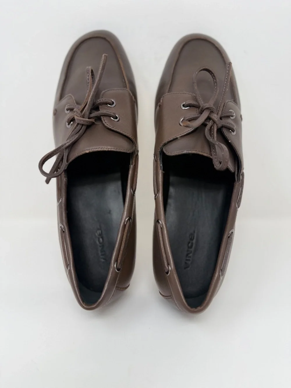 New Vince Marin Boat Shoe Brown Leather Sz 10